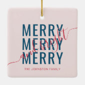 Elegante vrolijke en heldere kerstvakantie keramisch ornament (Achterkant)