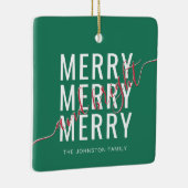 Elegante vrolijke en heldere kerstvakantie keramisch ornament (Rechts)