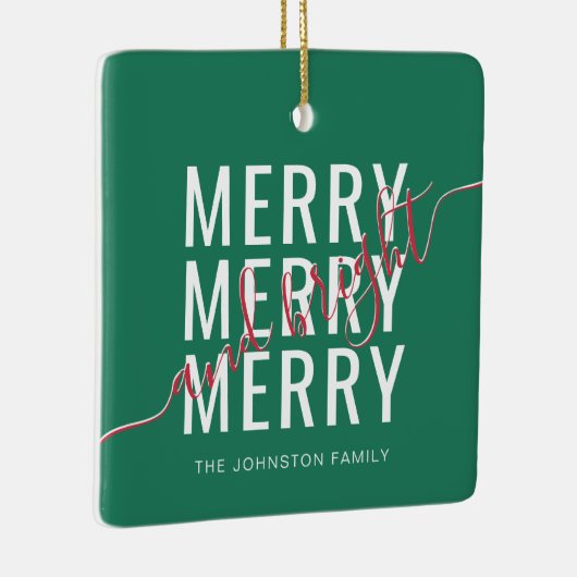 Elegante vrolijke en heldere kerstvakantie keramisch ornament (Rechts)