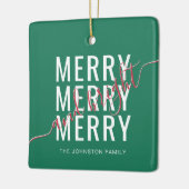 Elegante vrolijke en heldere kerstvakantie keramisch ornament (Links)