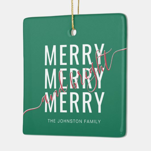 Elegante vrolijke en heldere kerstvakantie keramisch ornament (Links)