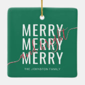 Elegante vrolijke en heldere kerstvakantie keramisch ornament (Achterkant)