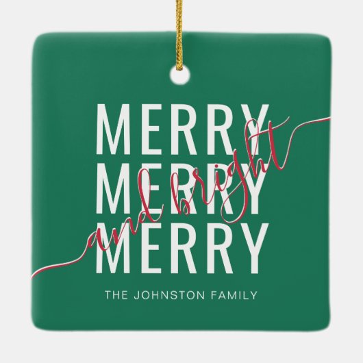 Elegante vrolijke en heldere kerstvakantie keramisch ornament (Achterkant)