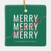 Elegante vrolijke en heldere kerstvakantie keramisch ornament (Voorkant)