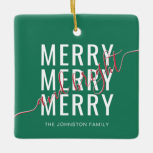 Elegante vrolijke en heldere kerstvakantie keramisch ornament