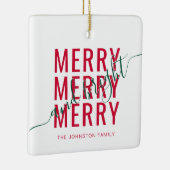 Elegante vrolijke en heldere kerstvakantie keramisch ornament (Rechts)