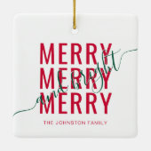 Elegante vrolijke en heldere kerstvakantie keramisch ornament (Achterkant)