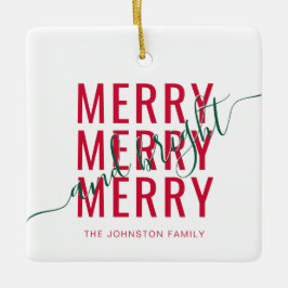 Elegante vrolijke en heldere kerstvakantie keramisch ornament