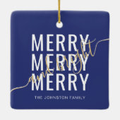 Elegante vrolijke en heldere kerstvakantie keramisch ornament (Achterkant)