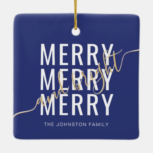 Elegante vrolijke en heldere kerstvakantie keramisch ornament (Achterkant)