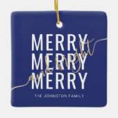 Elegante vrolijke en heldere kerstvakantie keramisch ornament (Voorkant)