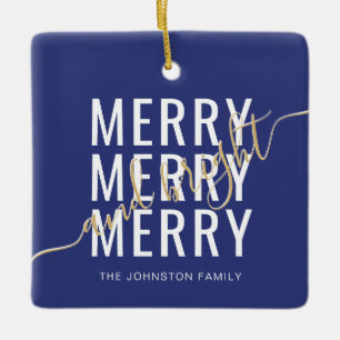 Elegante vrolijke en heldere kerstvakantie keramisch ornament