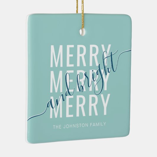 Elegante vrolijke en heldere kerstvakantie keramisch ornament (Rechts)