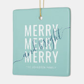 Elegante vrolijke en heldere kerstvakantie keramisch ornament (Links)