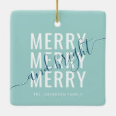 Elegante vrolijke en heldere kerstvakantie keramisch ornament (Achterkant)