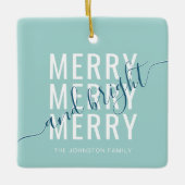 Elegante vrolijke en heldere kerstvakantie keramisch ornament (Voorkant)