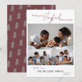 Elegante Vrolijke Feestdagen Seizoenen 3 Foto  Feestdagenkaart (Voorkant / Achterkant)