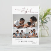 Elegante Vrolijke Feestdagen Seizoenen 3 Foto  Feestdagenkaart (Staand voorkant)