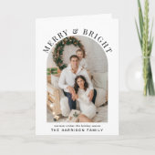 Elegante vrolijke heldere boog foto kerst kaart (Voorkant)