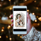 Elegante vrolijke heldere boog foto kerst kaart