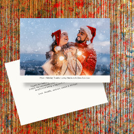 Elegante vrolijke & heldere vakantiefoto bedankkaart