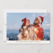 Elegante vrolijke & heldere vakantiefoto bedankkaart (Voorkant)