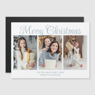 Elegante vrolijke kerst 2026 foto magneet kaart
