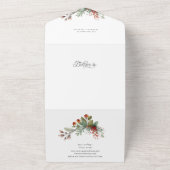 Elegante vrolijke kerst botanische boog foto all in one uitnodiging (Buitenkant)