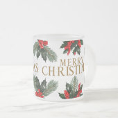 Elegante vrolijke kerst Frosted Glass Mok (Voorkant rechts)