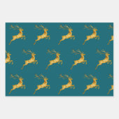Elegante Vrolijke Kerst Gouden eland kerst feestel Inpakpapier Vel (Voorkant 3)