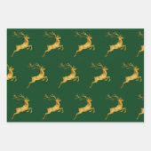 Elegante Vrolijke Kerst Gouden eland kerst feestel Inpakpapier Vel (Voorkant 2)