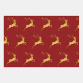 Elegante Vrolijke Kerst Gouden eland kerst feestel Inpakpapier Vel (Voorkant)
