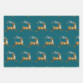 Elegante Vrolijke Kerst Gouden eland kerst feestel Inpakpapier Vel (Voorkant 3)