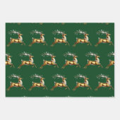 Elegante Vrolijke Kerst Gouden eland kerst feestel Inpakpapier Vel (Voorkant 2)
