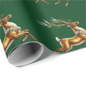 Elegante Vrolijke Kerst Gouden Herten Kerstmis fee Cadeaupapier (Rol Hoek)