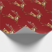 Elegante Vrolijke Kerst Gouden Herten Kerstmis fee Cadeaupapier (Hoek)