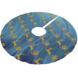 Elegante Vrolijke Kerst Gouden Kerstman Herten ker Kerstboom Rok