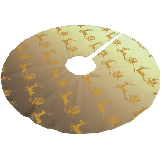 Elegante Vrolijke Kerst Gouden Kerstman Herten ker Kerstboom Rok (Gekanteld)