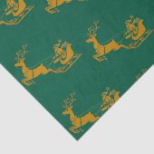 Elegante Vrolijke Kerst Gouden Kerstman Herten ker Tissuepapier (Detail)