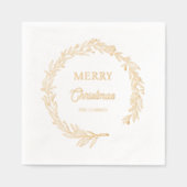 Elegante vrolijke kerst Holly Krans Folie Servetten (Voorkant)