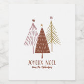 Elegante vrolijke kerst Joyeux Noel feestelijke bo Wijn Etiket (Enkel label)