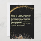 Elegante vrolijke kerst Kaart met familiefoto (Achterkant)