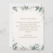 Elegante vrolijke kerst Kaart met feestelijk gebla (Achterkant)