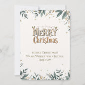 Elegante vrolijke kerst Kaart met feestelijk gebla (Voorkant)