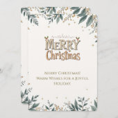 Elegante vrolijke kerst Kaart met feestelijk gebla (Voorkant / Achterkant)