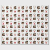 Elegante vrolijke kerst krans rode boog foto cadeaupapier (Vlak)