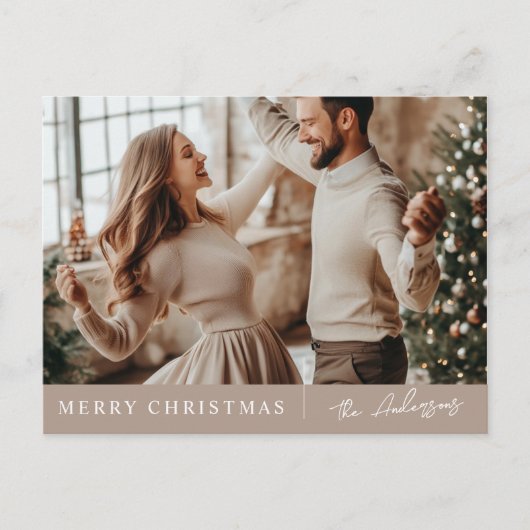 Elegante vrolijke kerst neutrale foto briefkaart (Voorkant)