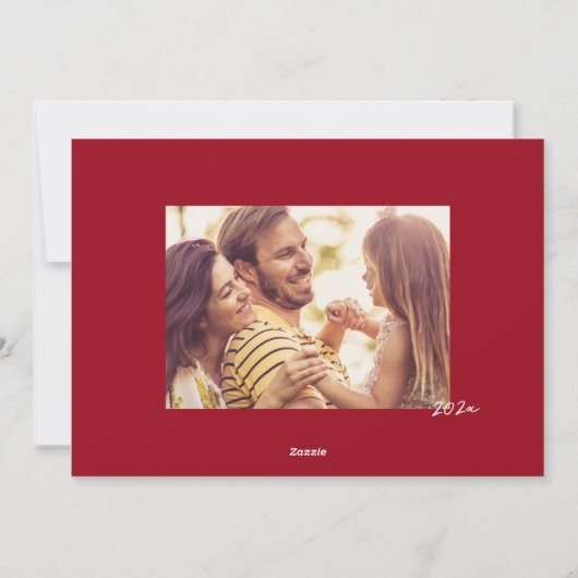 ELEGANTE VROLIJKE KERST & NIEUWJAAR FAUX GROENE FO FEESTDAGENKAART (Achterkant)