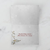 Elegante vrolijke kerst op zwart leer kaart (Binnen)