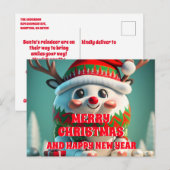 Elegante vrolijke kerst rendieren vakantie briefkaart (Voorkant / Achterkant)